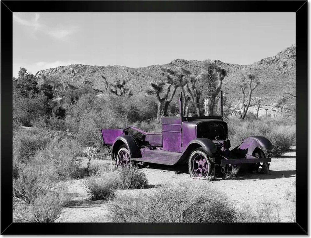 Poszterek keretben 40x30 Lila autó Lövöldözős