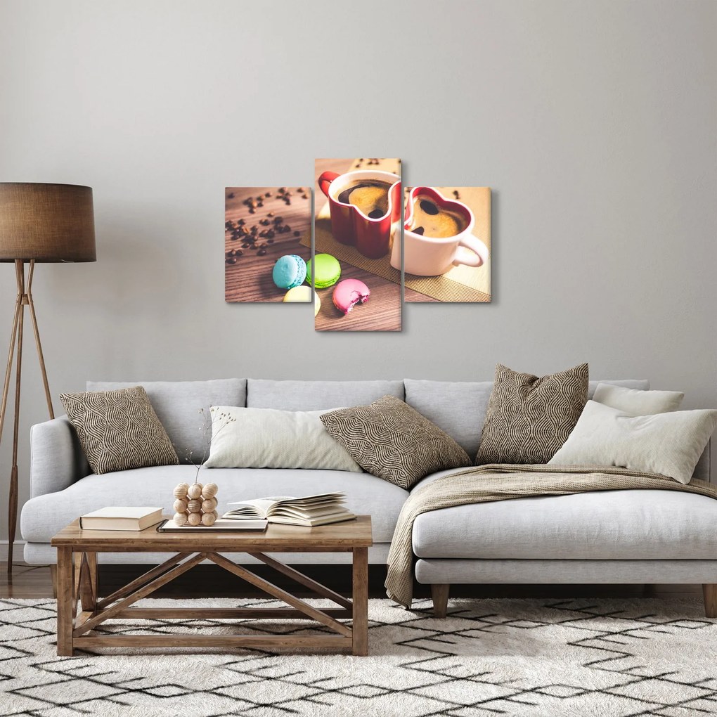 Kávé és a macaroon képe (90x60 cm)