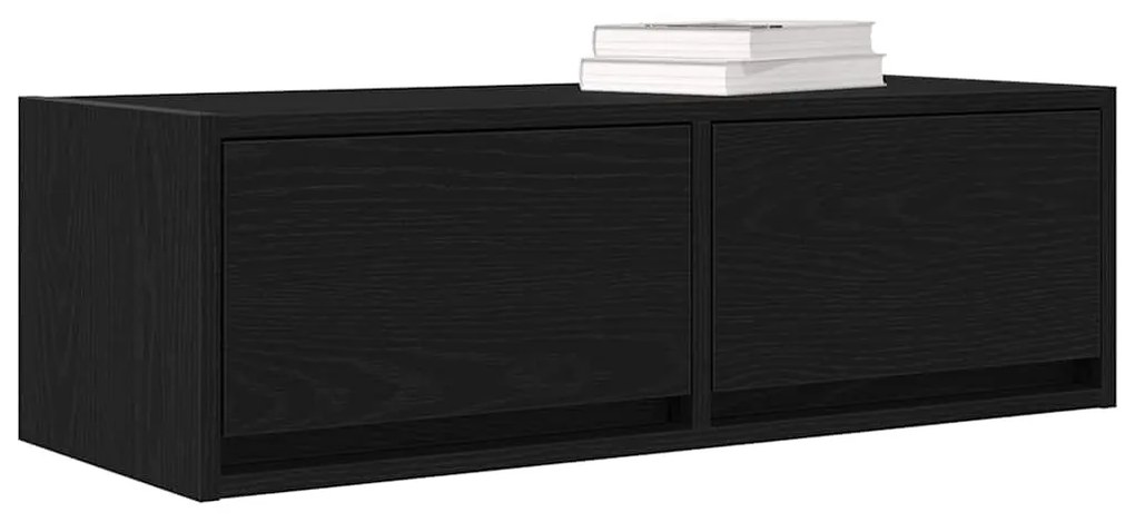 fekete tölgy színű szerelt fa TV-szekrény 80x31x25,5 cm