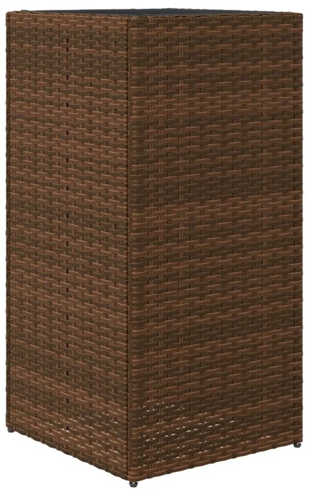 barna polyrattan kerti ültetőláda 40x40x80 cm
