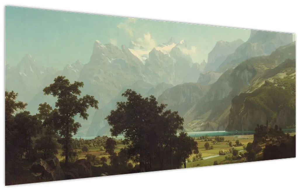 Kép - Albert Bierstadt, Lake Lucerne, reprodukciók (120x50 cm)