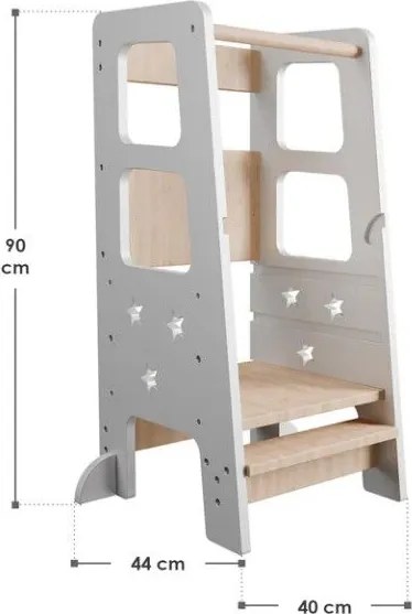 Növekvő tanulótorony gyerekeknek fehér állítható magasságú