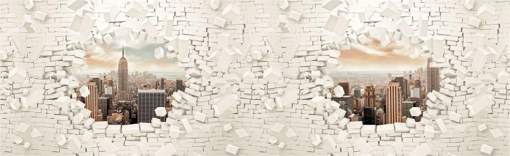 Fotótapéta New York a falon át Empire State Building City 832x254 +ragasztó