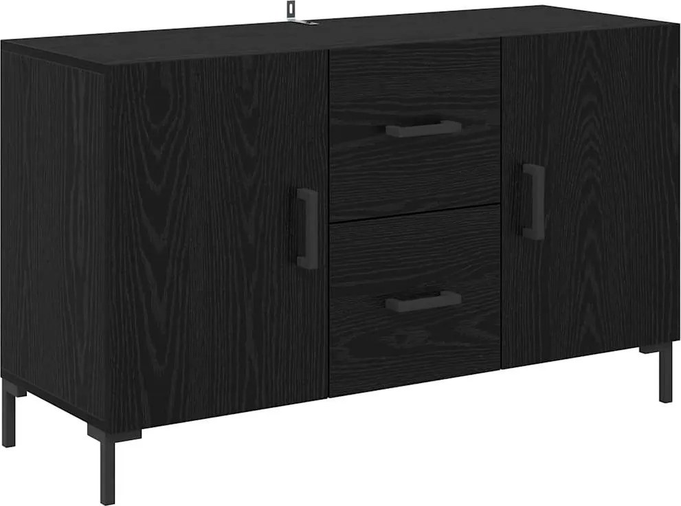 vidaXL Széf fiókkal Fekete tölgy 100 x 36 x 60 cm Faanyag