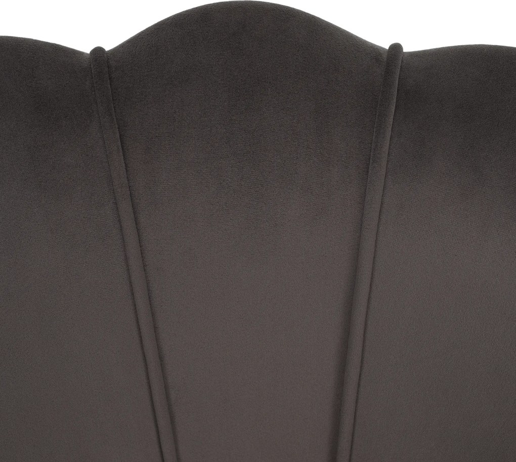 Art-deco stílusú fotel, szürkésbarna Velvet szövet/gold arany króm, NOBLEO