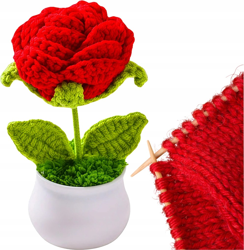 Rózsa Kézzel Készített Horgolt Virágok Dekoráció Rózsa Valentin Nap Ajándék