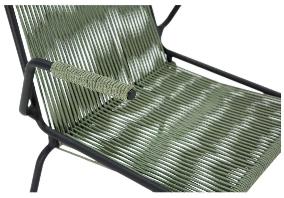 Zöld fém karfás-rakásolható étkezőszék szett 2 db-os Emily – Marckeric