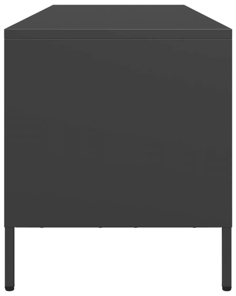fekete hidegen hengerelt acél TV-szekrény 135 x 39 x 43,5 cm