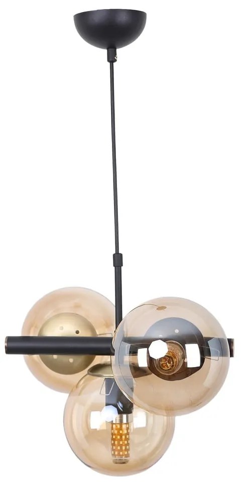 Sárga-fekete függőlámpa üveg búrával ø 15 cm Cascade – Squid Lighting