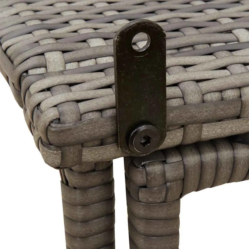 szürke polyrattan összecsukható kerti asztal 90x51x75 cm