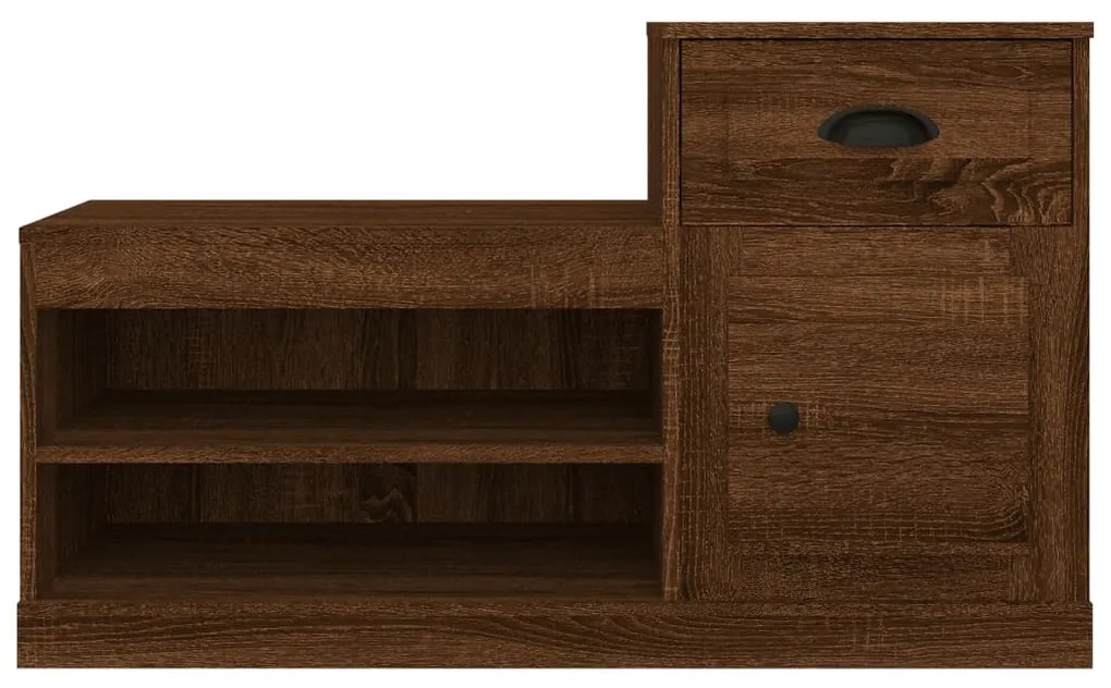 barna tölgyszínű szerelt fa cipősszekrény 100x42x60 cm