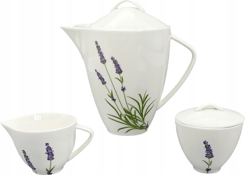 Levendula 5 részes készlet (vízforraló 1600ml, tejeskancsó 150ml, cukortartó 150ml)