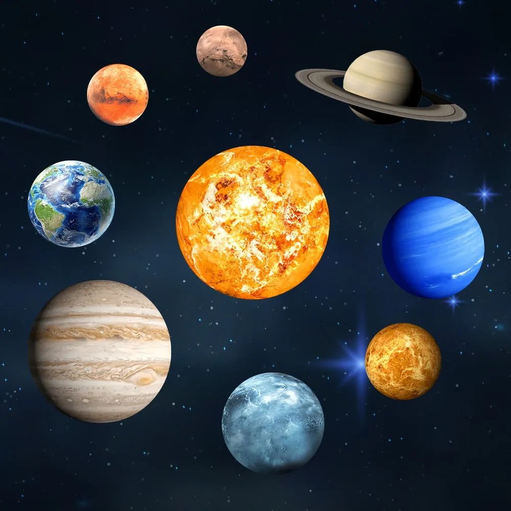 Solar System 9 db-os világító falmatrica szett - Ambiance