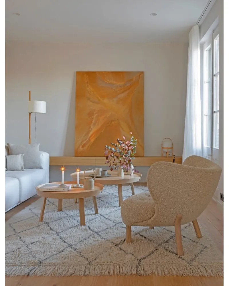 Krémszínű mosható kézi szövésű gyapjú szőnyeg 200x300 cm Berber Soul – Lorena Canals