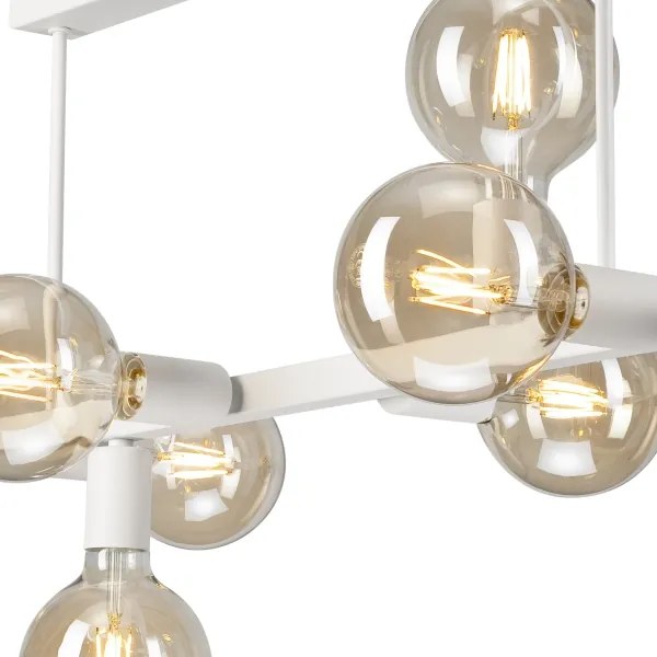 Csillár rúdon ASTRID 8xE27/60W/230V fehér