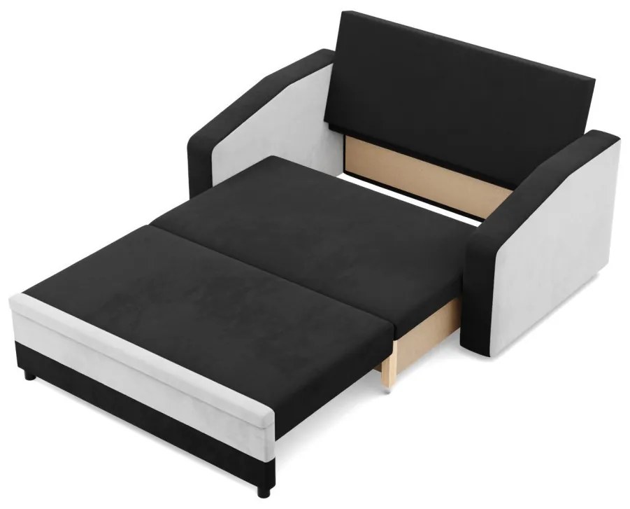 Hewlet kanapé, szövet anyag, fekete - fehér