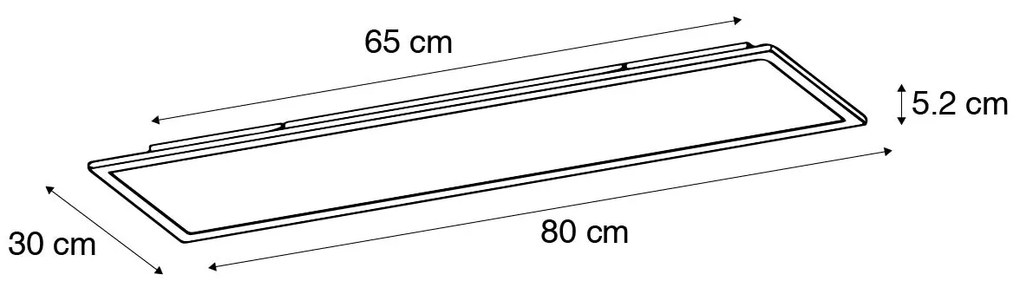 Mennyezeti lámpa fekete 80 cm beépített LED-del és távirányítóval - Live