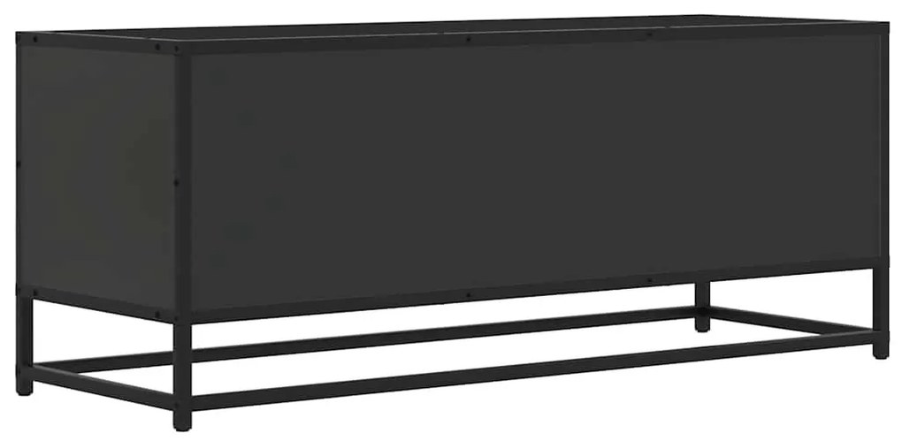 fekete szerelt fa és fém TV-szekrény 100x34,5x40 cm