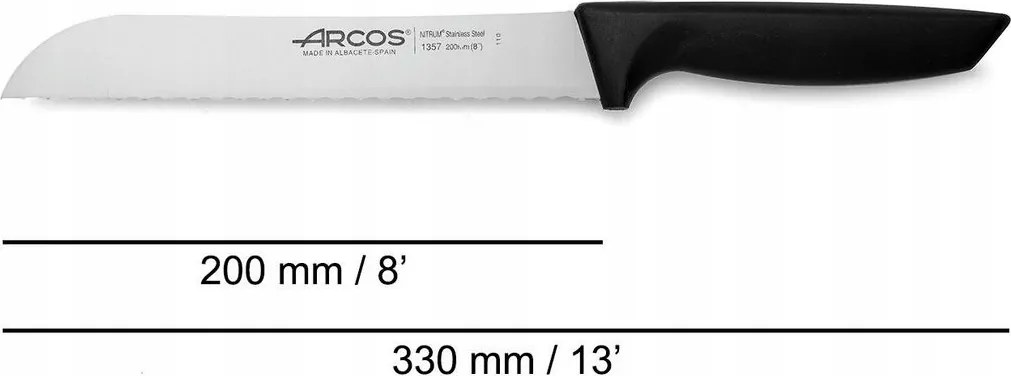 Niza fogazott kenyérvágó kés 200/332 mm hosszú