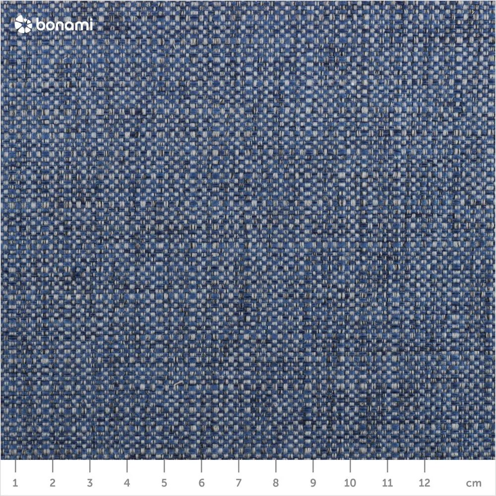 Sötétkék kárpitozott ágyneműtartós franciaágy ágyráccsal 140x200 cm Elizabeth – Micadoni