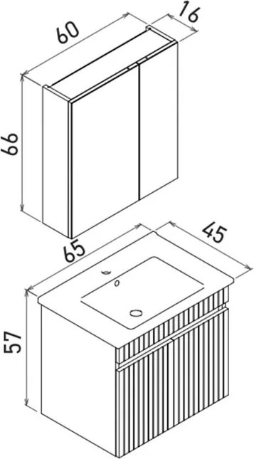 Tivoli mosdószekrény, 65 cm – TR785PNC1760