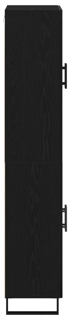 2 db Fekete Tölgy Kábelt 69,5x34x180 cm Mérnöki Fa