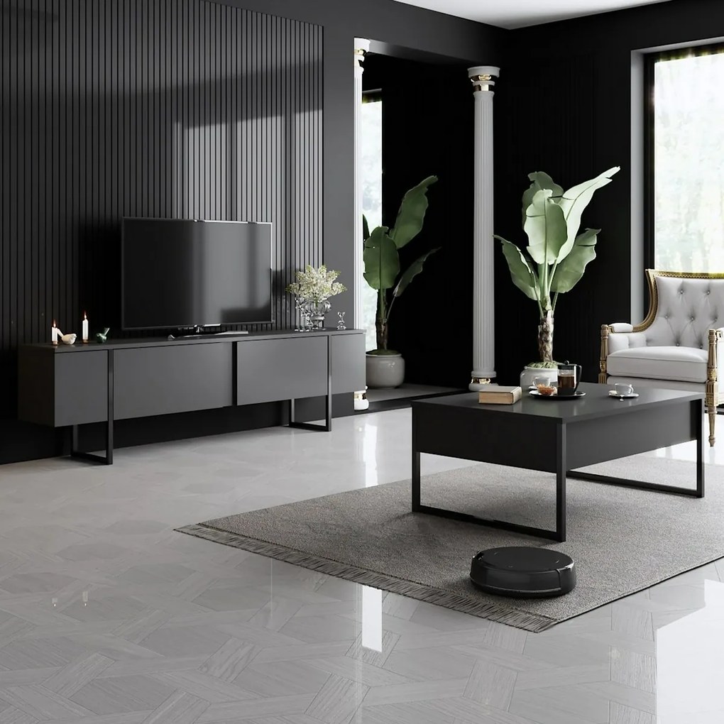 Luxe Anthracite and Black konferenciaasztal