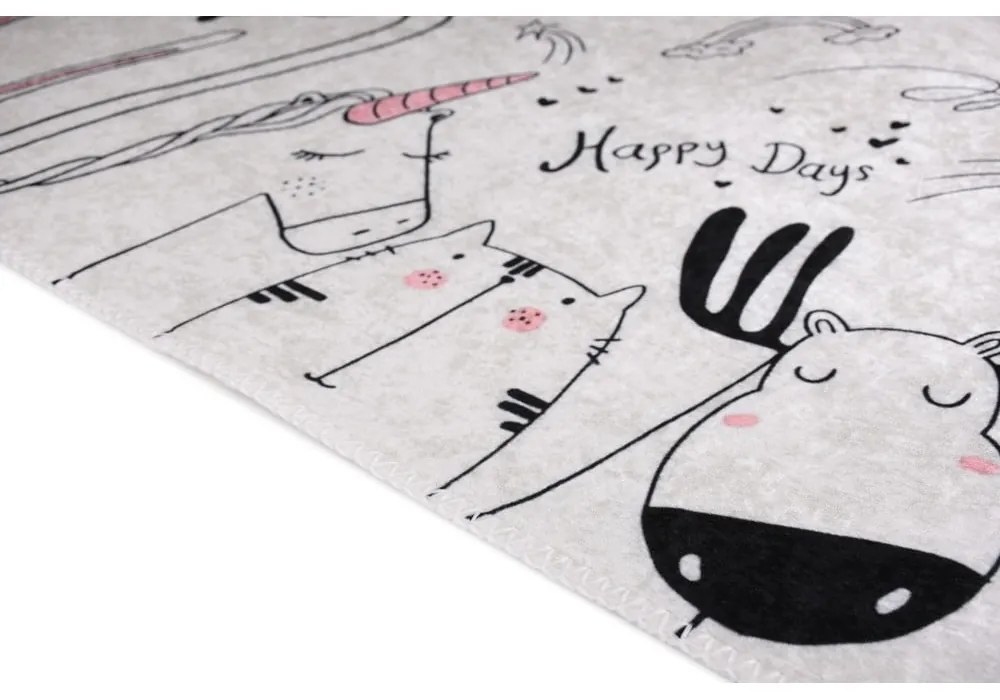 Elefántcsont színű mosható gyerek szőnyeg 120x180 cm Animal Kingdom – Vitaus