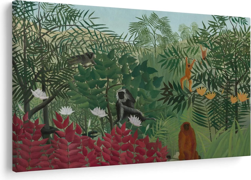 Kép - Henri Rousseau, Tropical Forest with Monkeys, reprodukciók (90x60 cm)