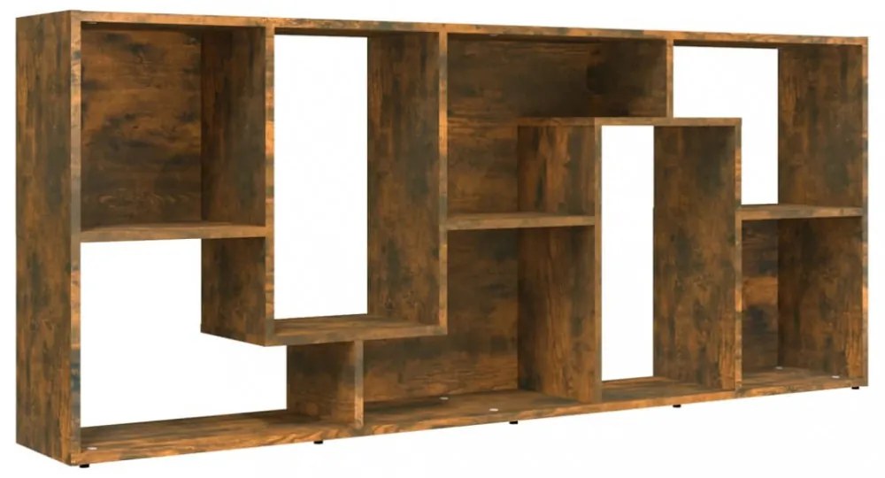 füstös tölgy színű szerelt fa könyvszekrény 67 x 24 x 161 cm