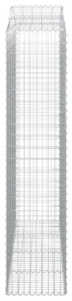 2 db íves horganyzott vas gabion kosár 200x50x220/240 cm