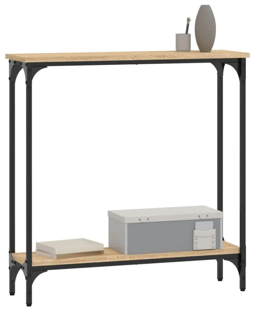 sonoma tölgyfa konzolasztal 75 x 22,5 x 75 cm rétegelt fából