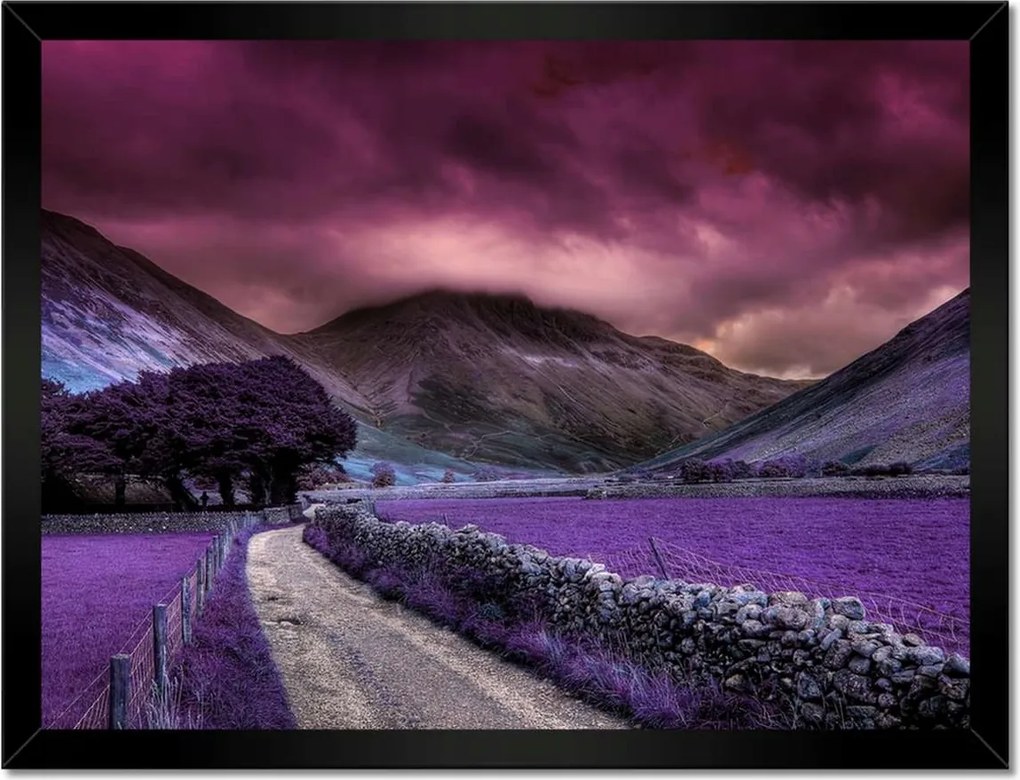 Poszterek keretben 40x30 Lila tájkép