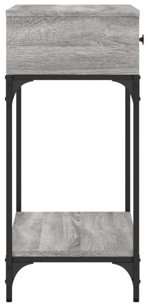 szürke sonoma színű szerelt fa konzolasztal 75 x 34,5 x 75 cm