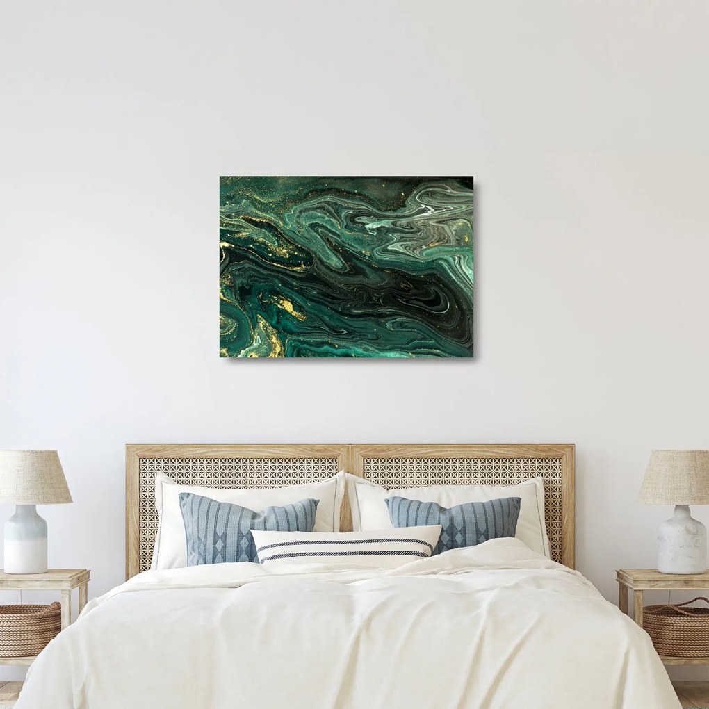 Kép - Zöld márvány (üvegen) (70x50 cm)