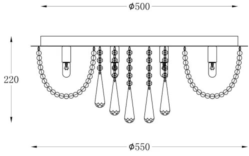 Zuma Line 19157L - Mennyezeti lámpa SENSI 8xG9/25W/230V átm. 55 cm króm