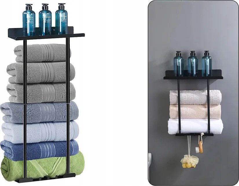 Törölközőtartó öntapadós acél szerelés fúrás nélkül