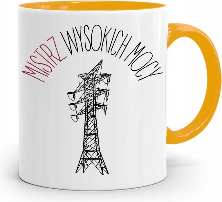 Sárga Bögre Ajándék Villanyszerelő Nagy Teljesítményű Mester fényképes nyomtatással