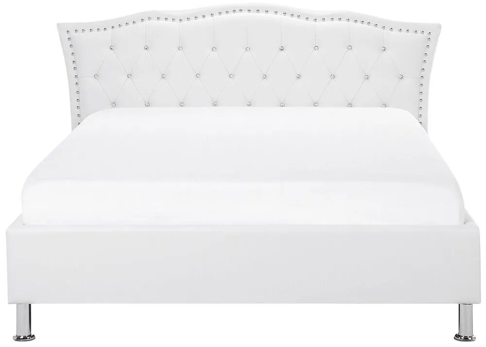 Franciaágy 140 cm MATH (ágyráccsal) (fehér). 1007342