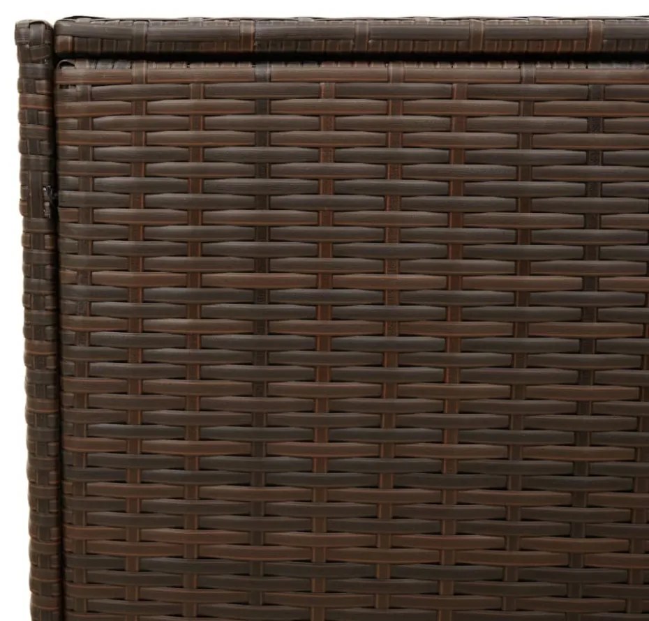barna polyrattan kerti tárolóláda kerekekkel 283 L