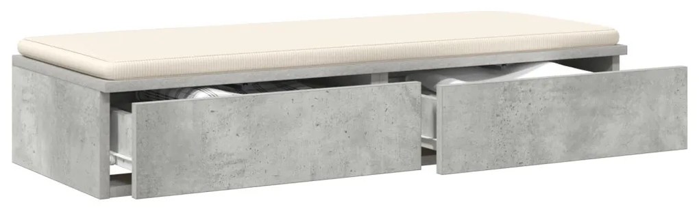 Ágy Fiókok Betondrapp Szürke 80x36,5x16,5 cm Mérnöki Fa