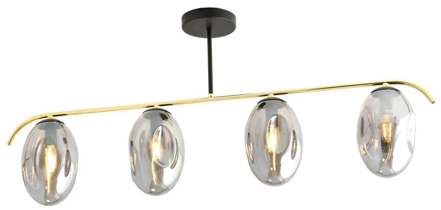 EMIBIG 1280-4 FINES Glamour Mennyezeti Lámpa Fekete, Grafit, Arany E14 IP20