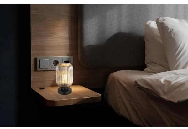 Globo 15469TS - Asztali lámpa NORMY 1xE27/40W/230V szürke