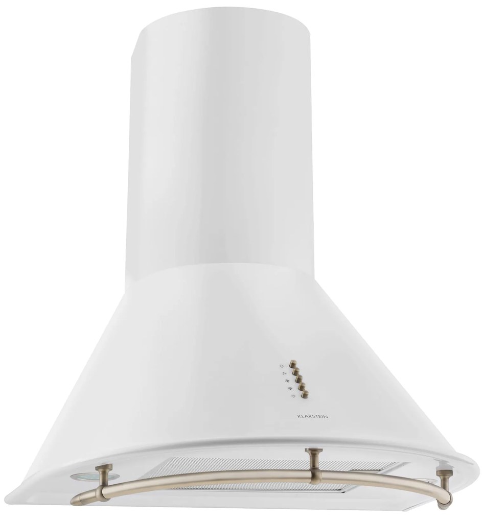 Klarstein Lumio Neo, retró kéményes páraelszívó, 60 cm, 610 m³/ó, nemesacél, fehér