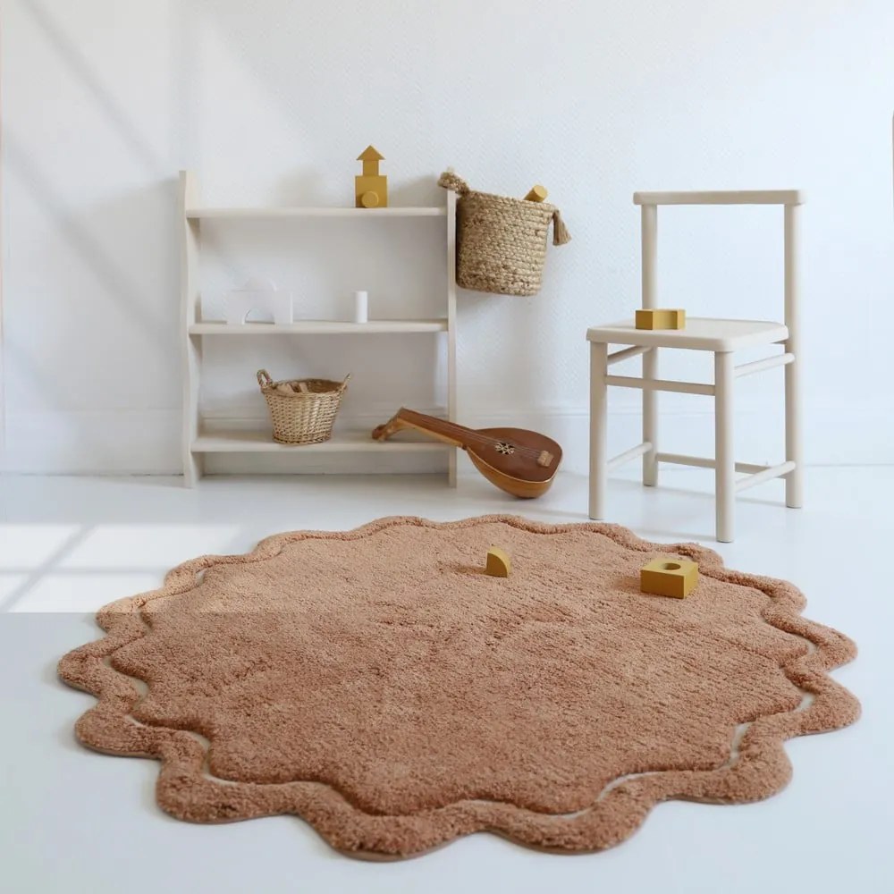 Téglavörös mosható kézi szövésű pamut kerek szőnyeg ø 110 cm Sweet April Toffee – Nattiot