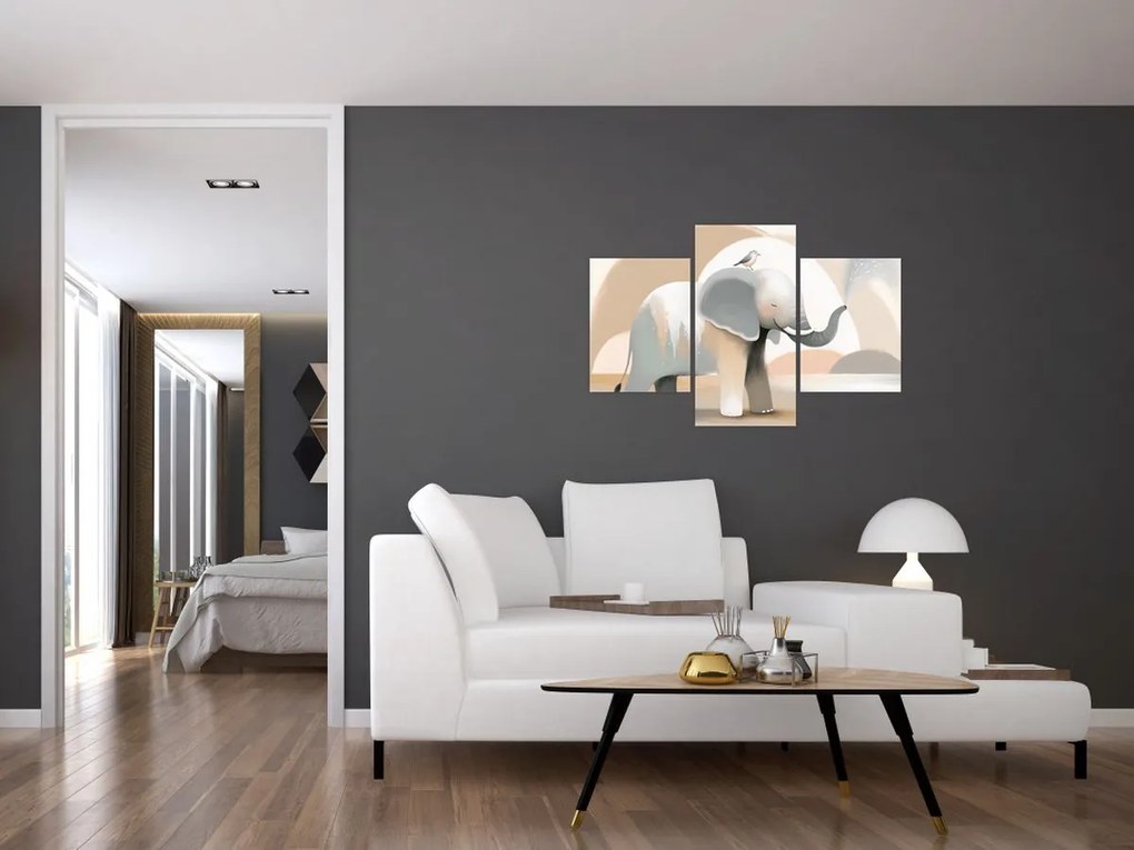 Kép - Elefánt pasztell színekben (90x60 cm)