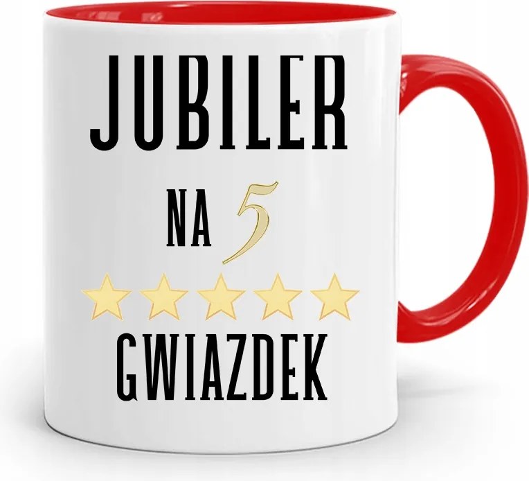 Ékszerésznek Piros Ékszer Bögre 5 Csillagos, fényképes nyomattal