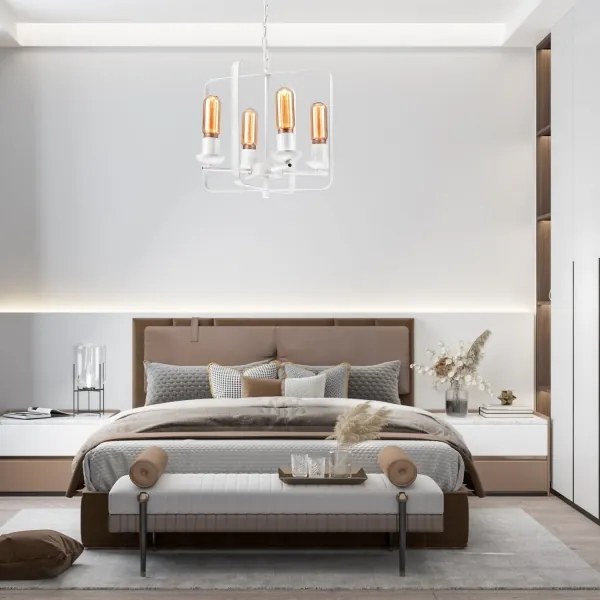 Csillár láncon CEDRIC II 4xE27/60W/230V fehér