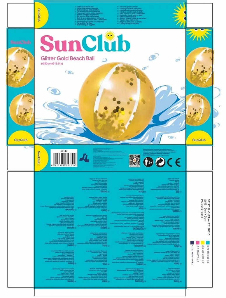 Vetro-Plus Strandball golden, diameter 50 cm