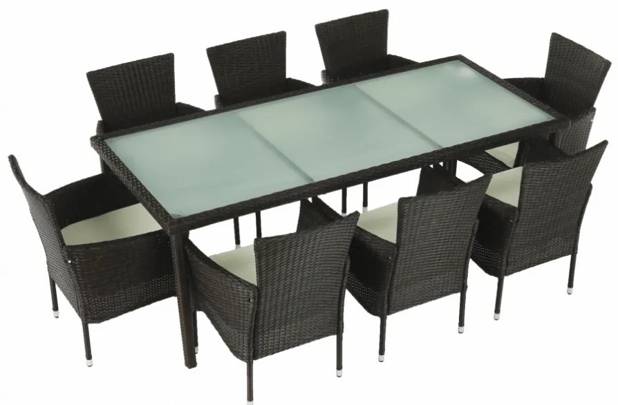 Kerti bútor szett LT3930 barna-bézs rattan